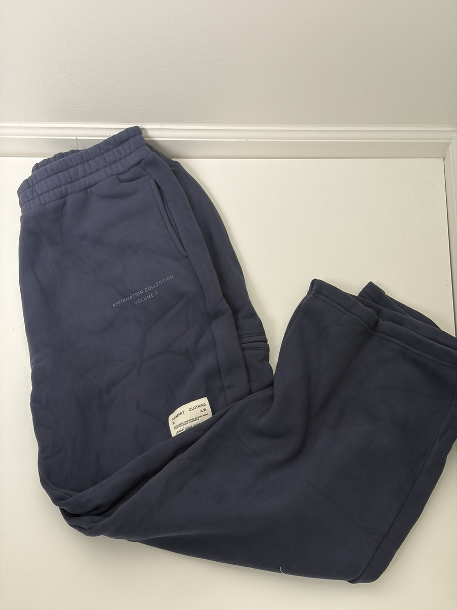 COMFRT NWOT Affirmation Collection Straight Leg Sweatpants Midnight Blue Size XL