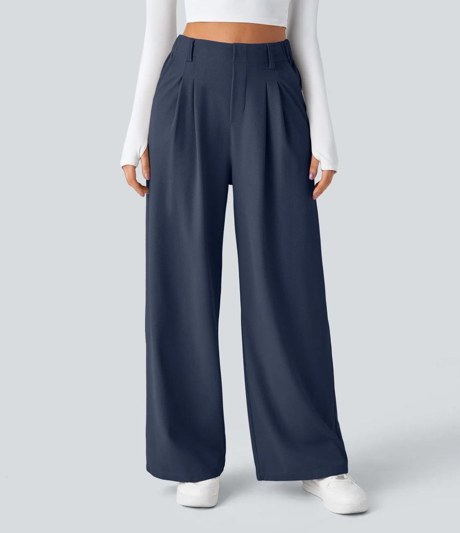 HALARA High Waisted Pocket Wide Leg Waffle Work Pants Size XL