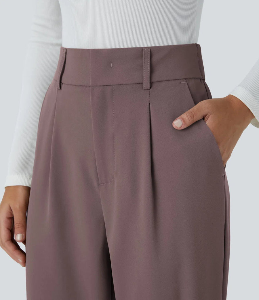 HALARA High Waisted Pocket Solid Work Tapered Pants Size XL Petite