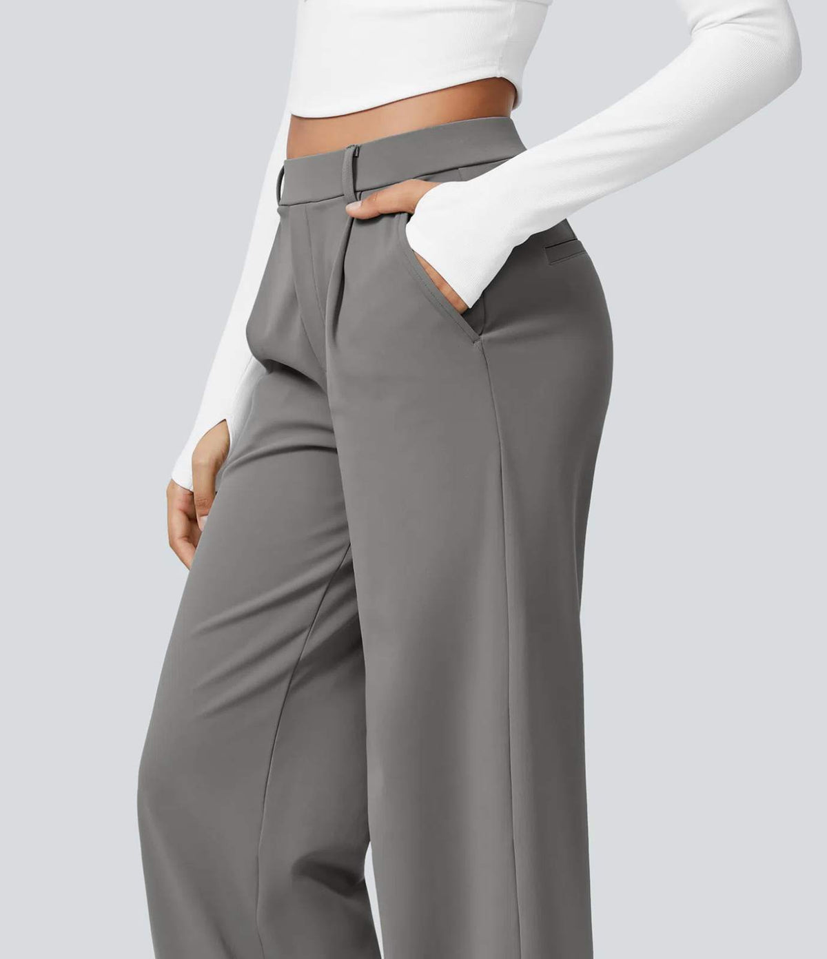 HALARA DayStretch High Waisted Pocket Straight Leg Work Pants Size M