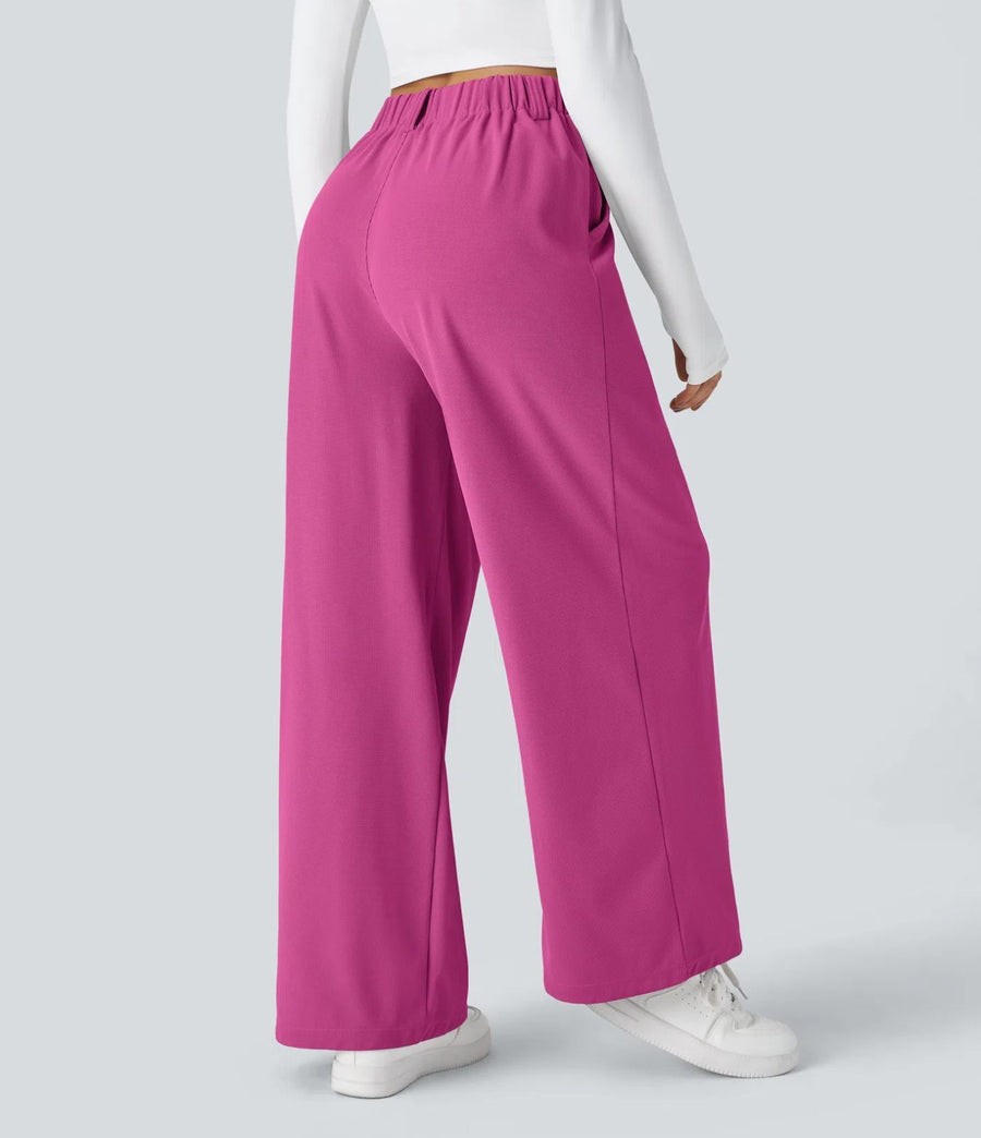 HALARA High Waisted Pocket Wide Leg Waffle Work Pants Size XL
