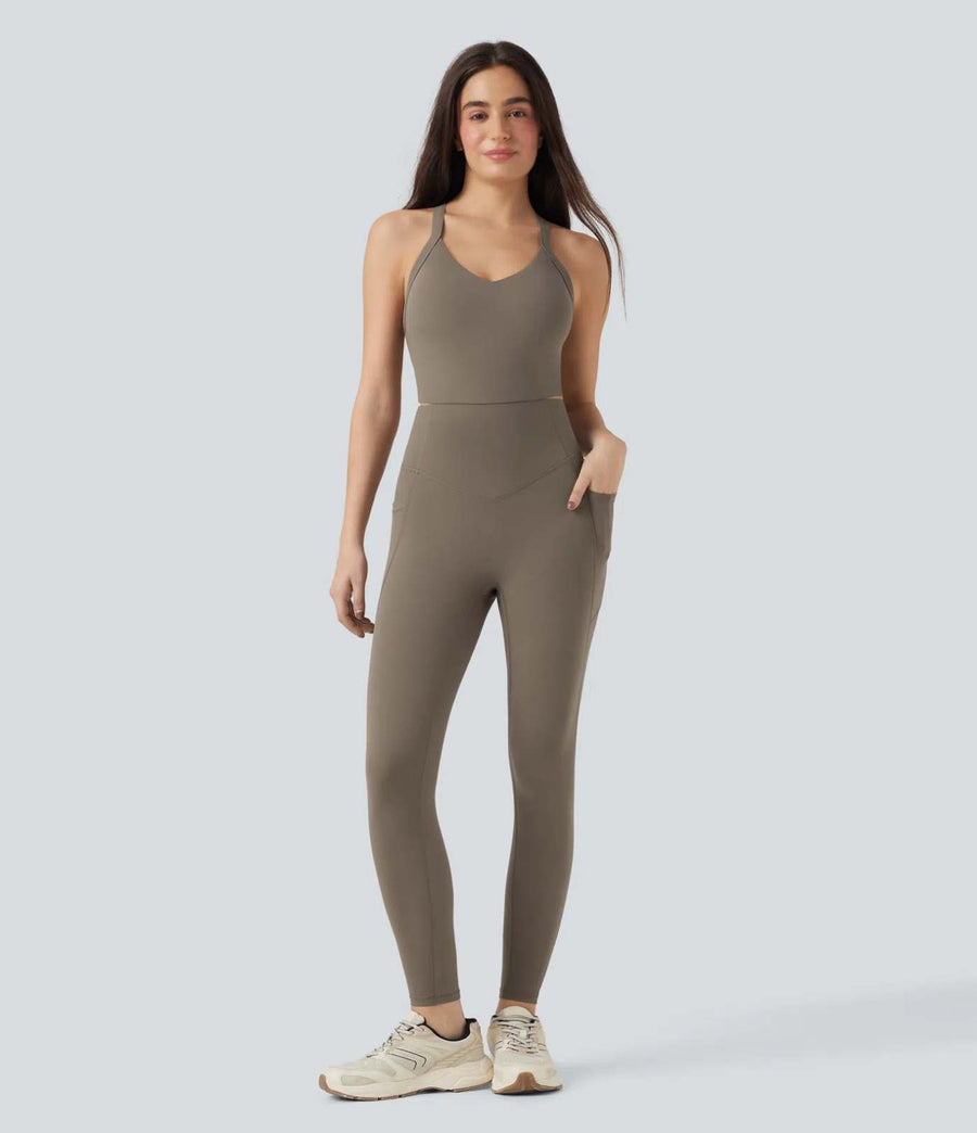 HALARA Tummy Control Training Jumpsuit with Pockets-Easy Peezy Edition Size M