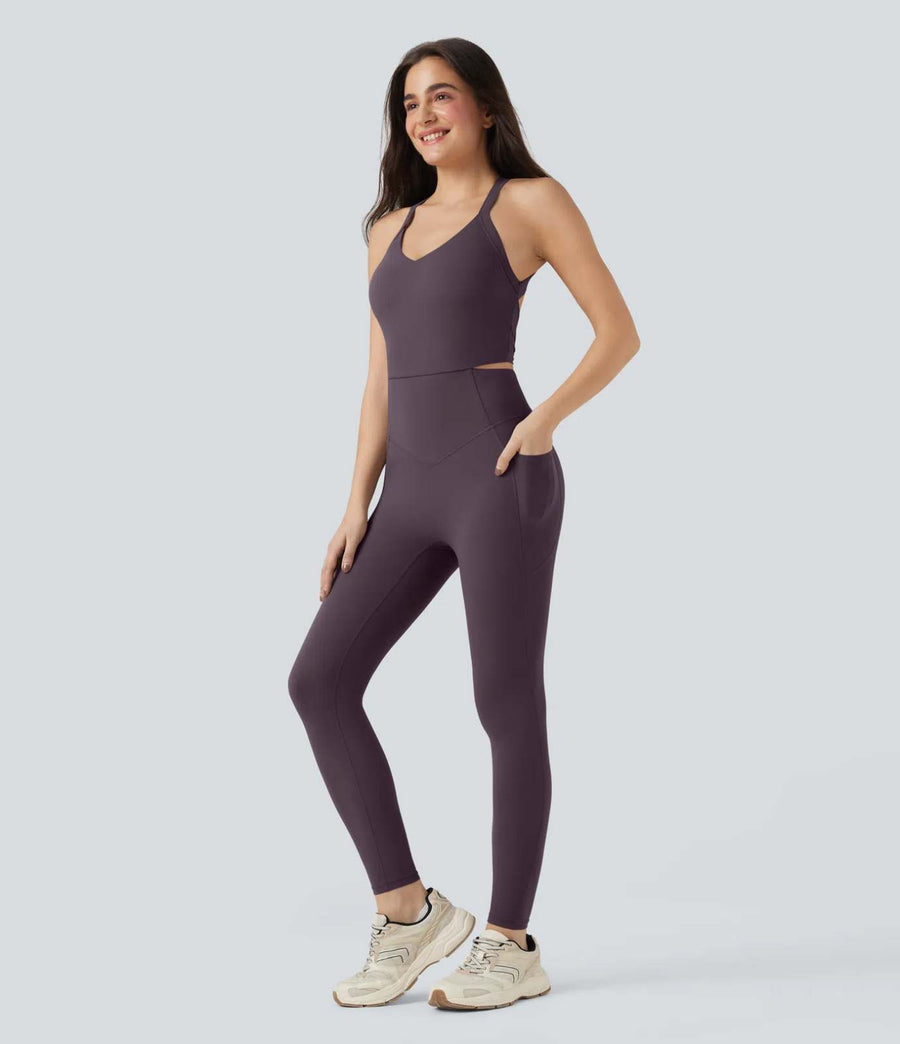 HALARA Tummy Control Training Jumpsuit with Pockets-Easy Peezy Edition Size M