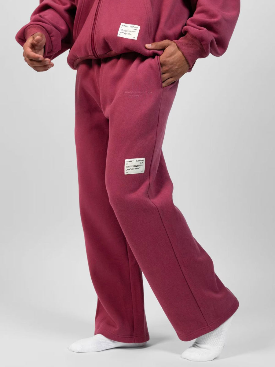 COMFRT NWOT Affirmation Limited Edition Straight Leg Sweatpants Berry Size XL