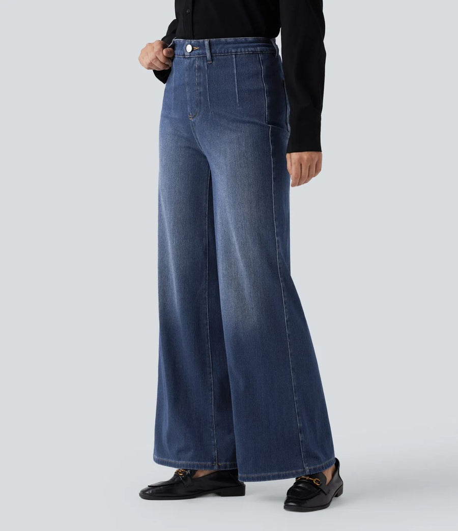 Halara Flex High Waisted Tummy Control Wide Leg Casual Jeans Size M Reg