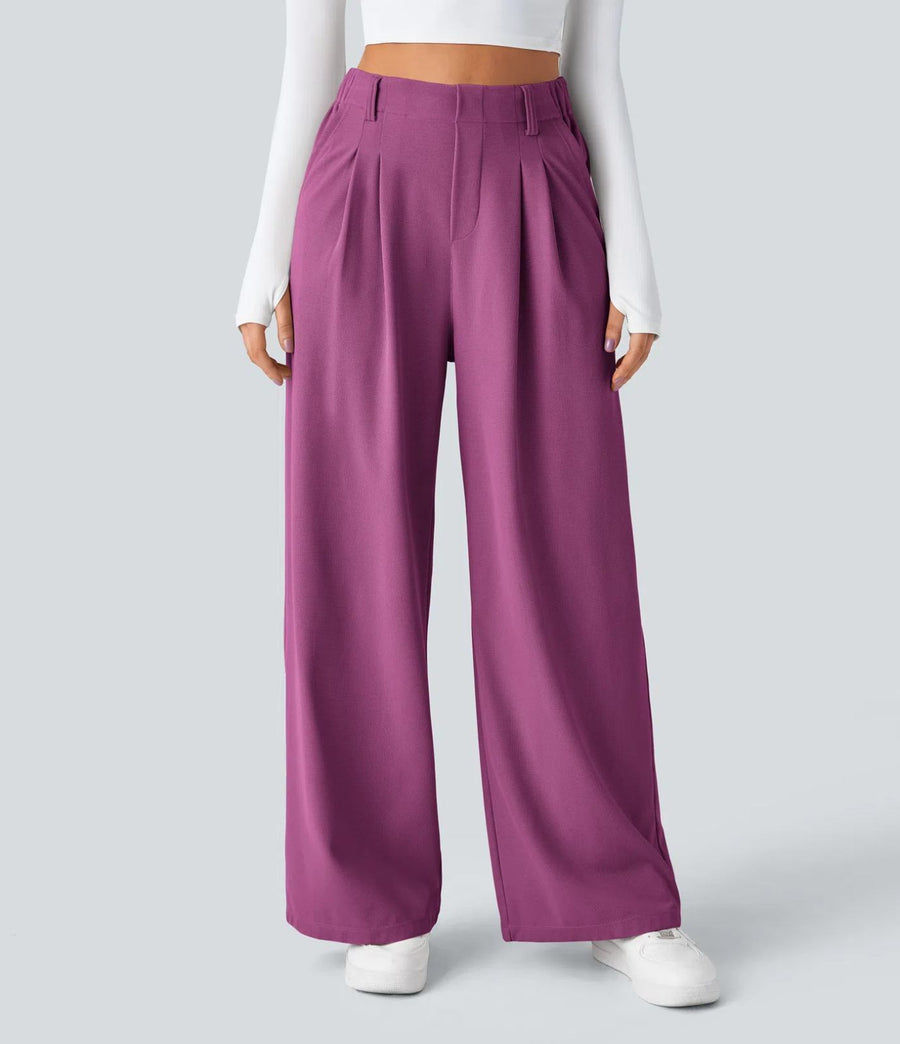 HALARA High Waisted Pocket Wide Leg Waffle Work Pants Size XL