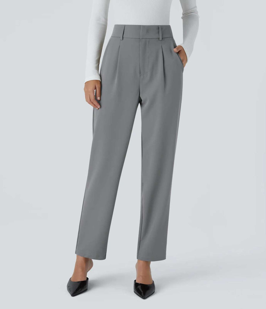 HALARA High Waisted Pocket Solid Work Tapered Pants Size S Reg