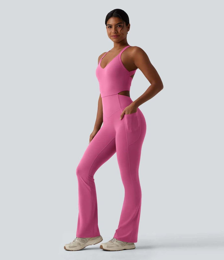 HALARA Tummy Control Bootcut Jumpsuit with Pockets-Easy Peezy Edition Size S