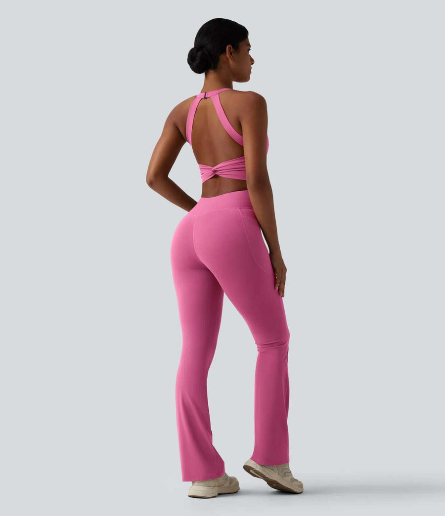 HALARA Tummy Control Bootcut Jumpsuit with Pockets-Easy Peezy Edition Size S