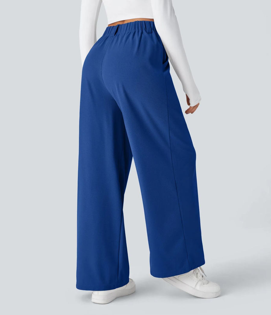 HALARA High Waisted Pocket Wide Leg Waffle Work Pants Size M