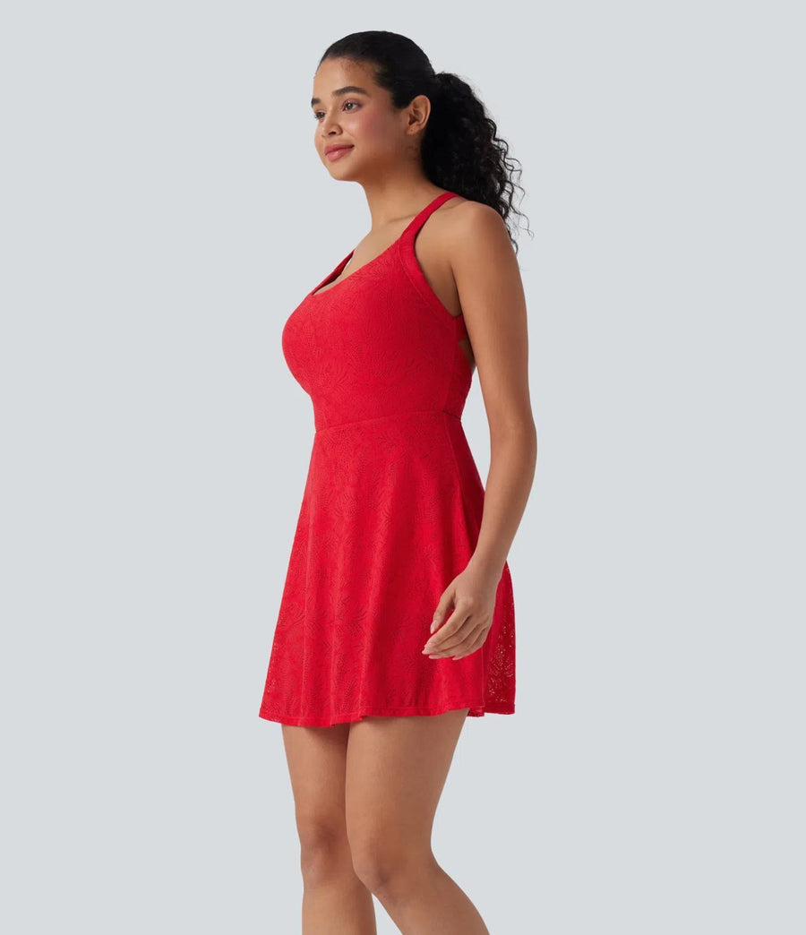 HALARA Lace 2-in-1 Mini Dance Active Dress with Pockets-Easy Peezy Size XS