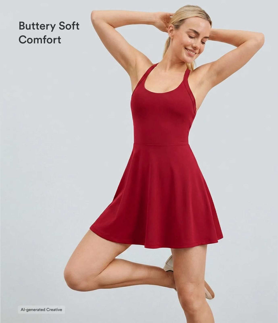 HALARA Airy Backless Twisted InstantCool Dance Active Dress-Easy Peezy Size S