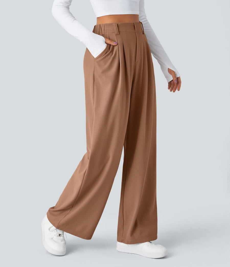 HALARA High Waisted Pocket Wide Leg Waffle Work Pants XL Reg