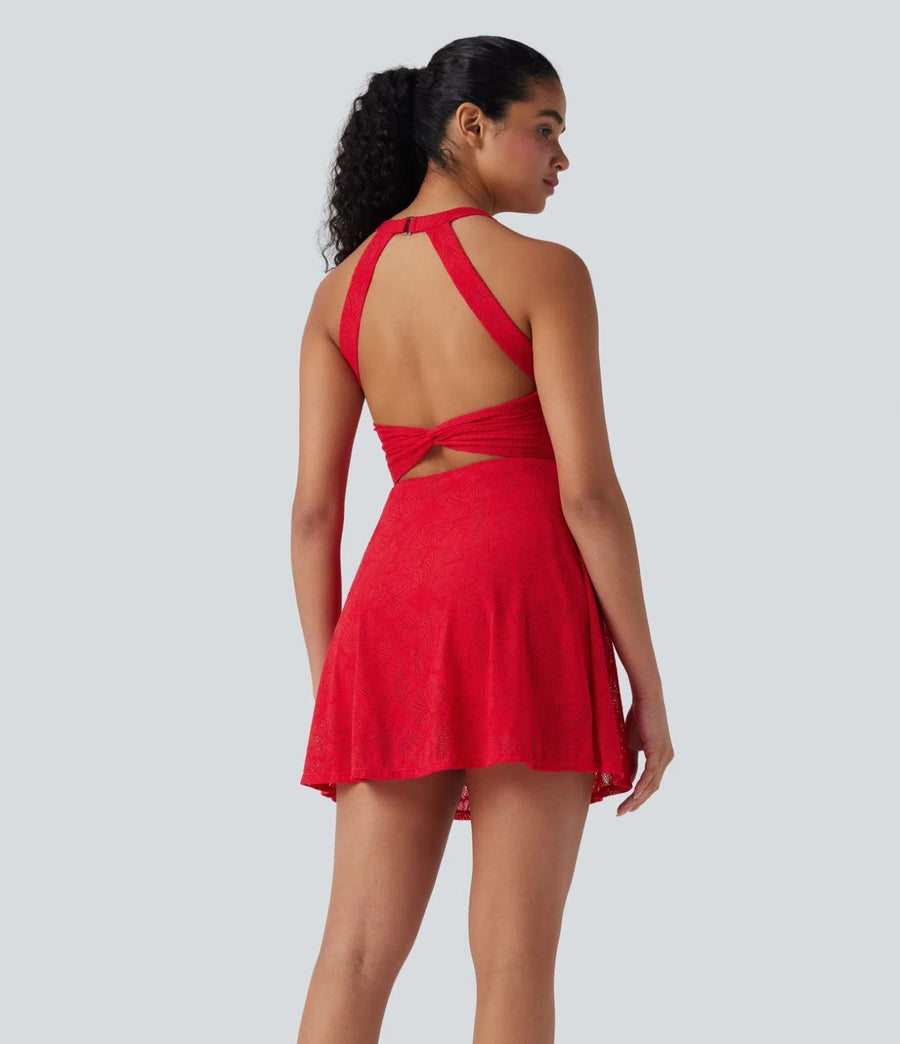 HALARA Lace 2-in-1 Mini Dance Active Dress with Pockets-Easy Peezy Size M
