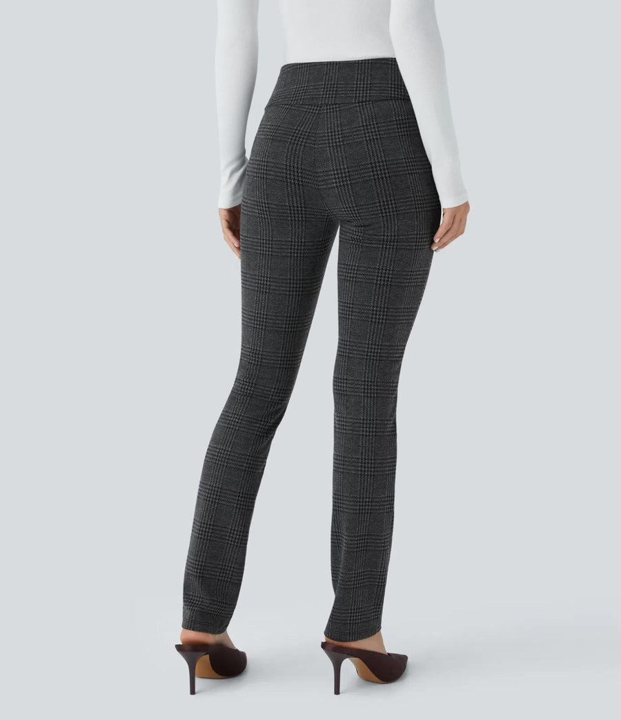HALARA High Waisted Houndstooth Plaid Skinny Work Pants with Pockets Size S