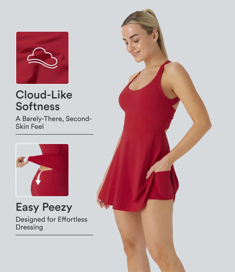 HALARA Airy Backless Twisted InstantCool Dance Active Dress-Easy Peezy Size S