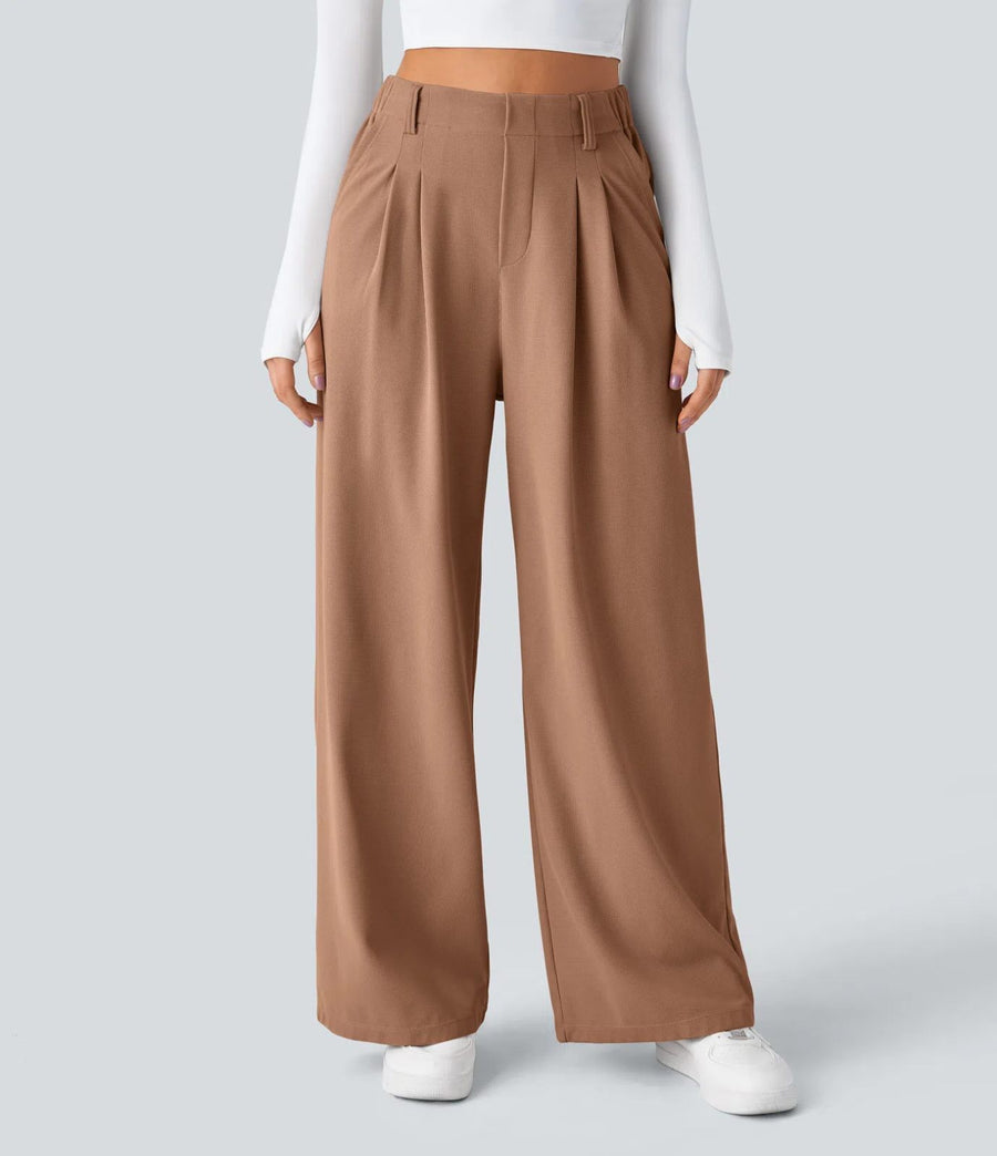 HALARA High Waisted Pocket Wide Leg Waffle Work Pants XL Reg