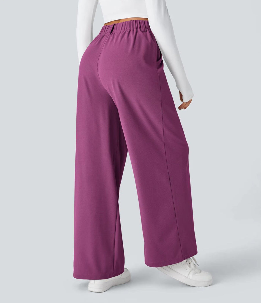 HALARA High Waisted Pocket Wide Leg Waffle Work Pants Size XL