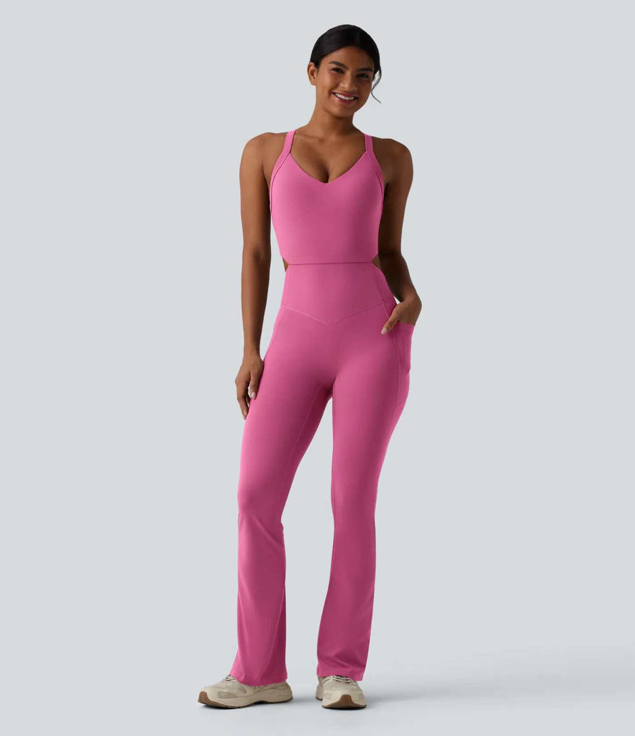 HALARA Tummy Control Bootcut Jumpsuit with Pockets-Easy Peezy Edition Size S