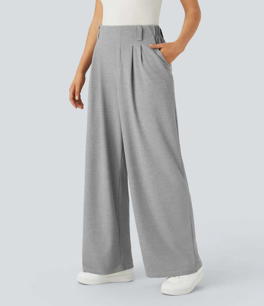HALARA High Waisted Pocket Wide Leg Waffle Work Pants Size XL