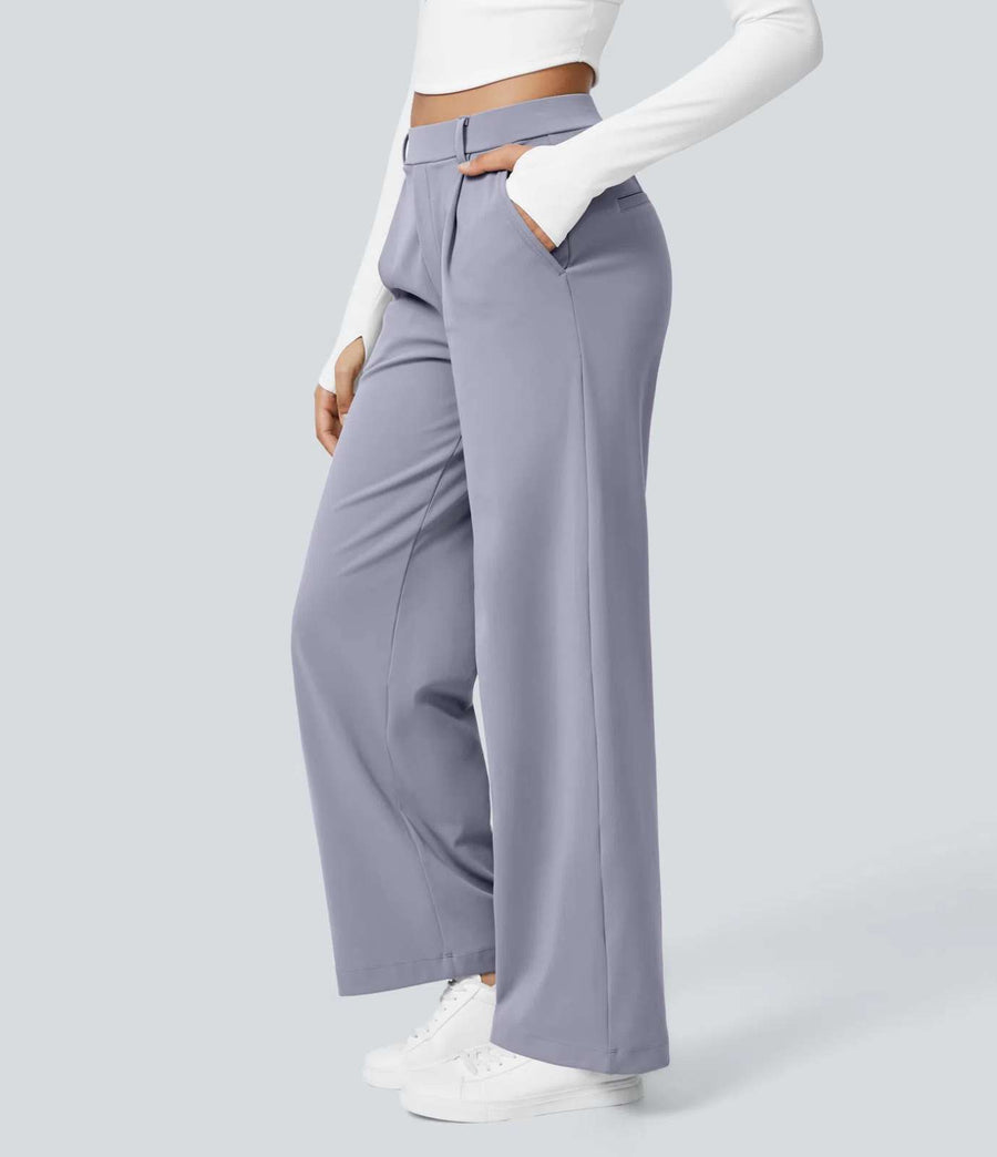 HALARA DayStretch High Waisted Pocket Straight Leg Work Pants Size M Petite