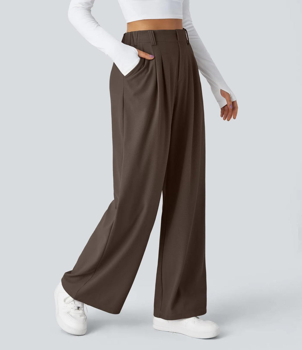 HALARA High Waisted Pocket Wide Leg Waffle Work Pants Size XL Tall