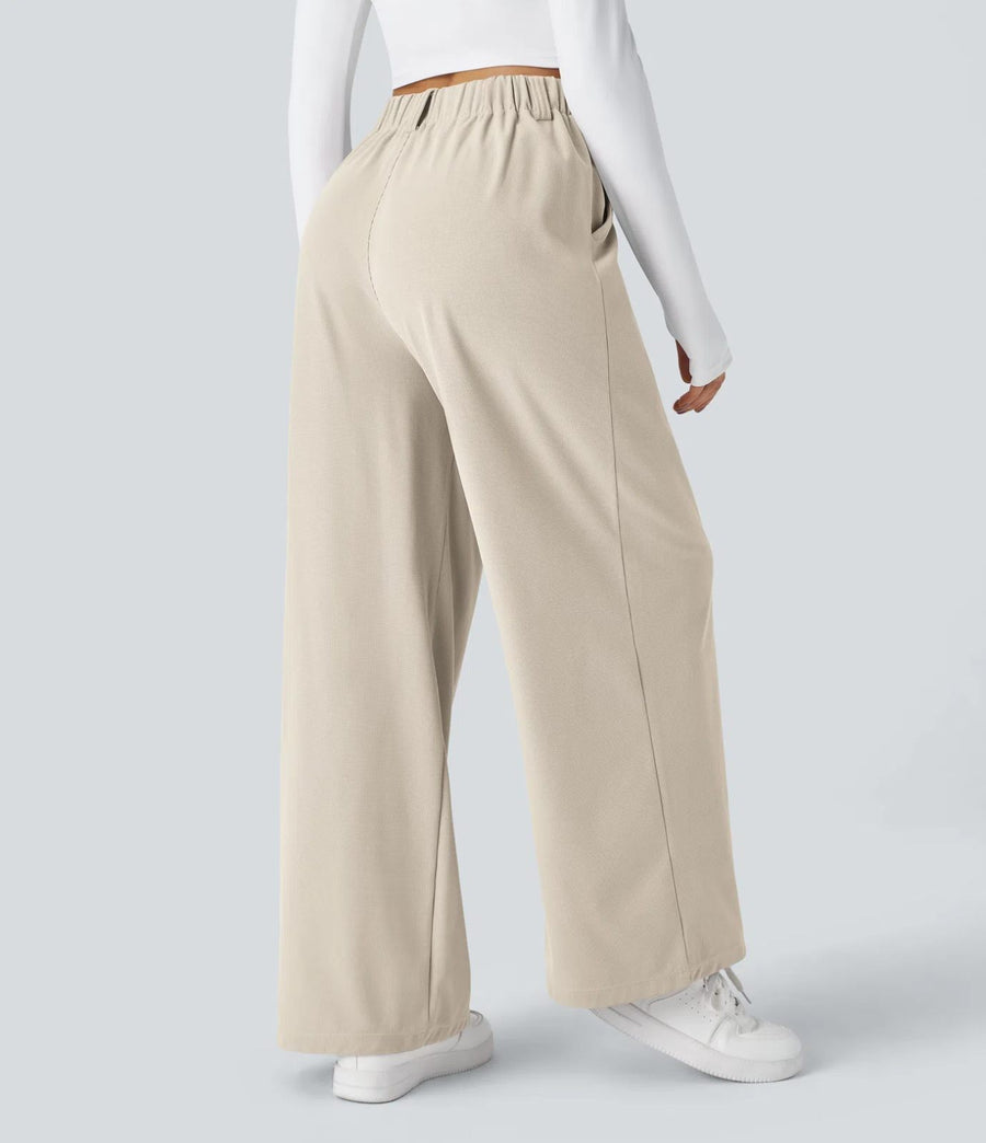 HALARA High Waisted Pocket Wide Leg Waffle Work Pants Size XL
