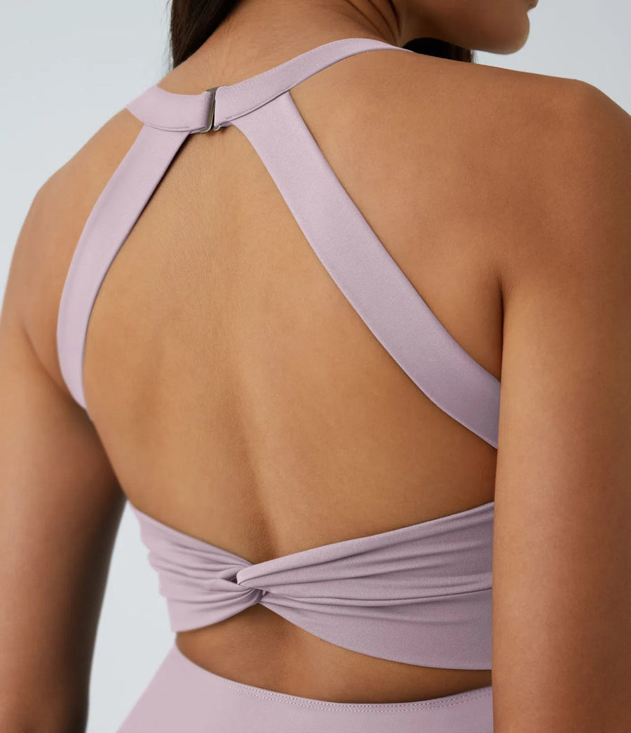 HALARA Airy Backless Twisted Flare Low Support Dance Active Easy Peezy Size L