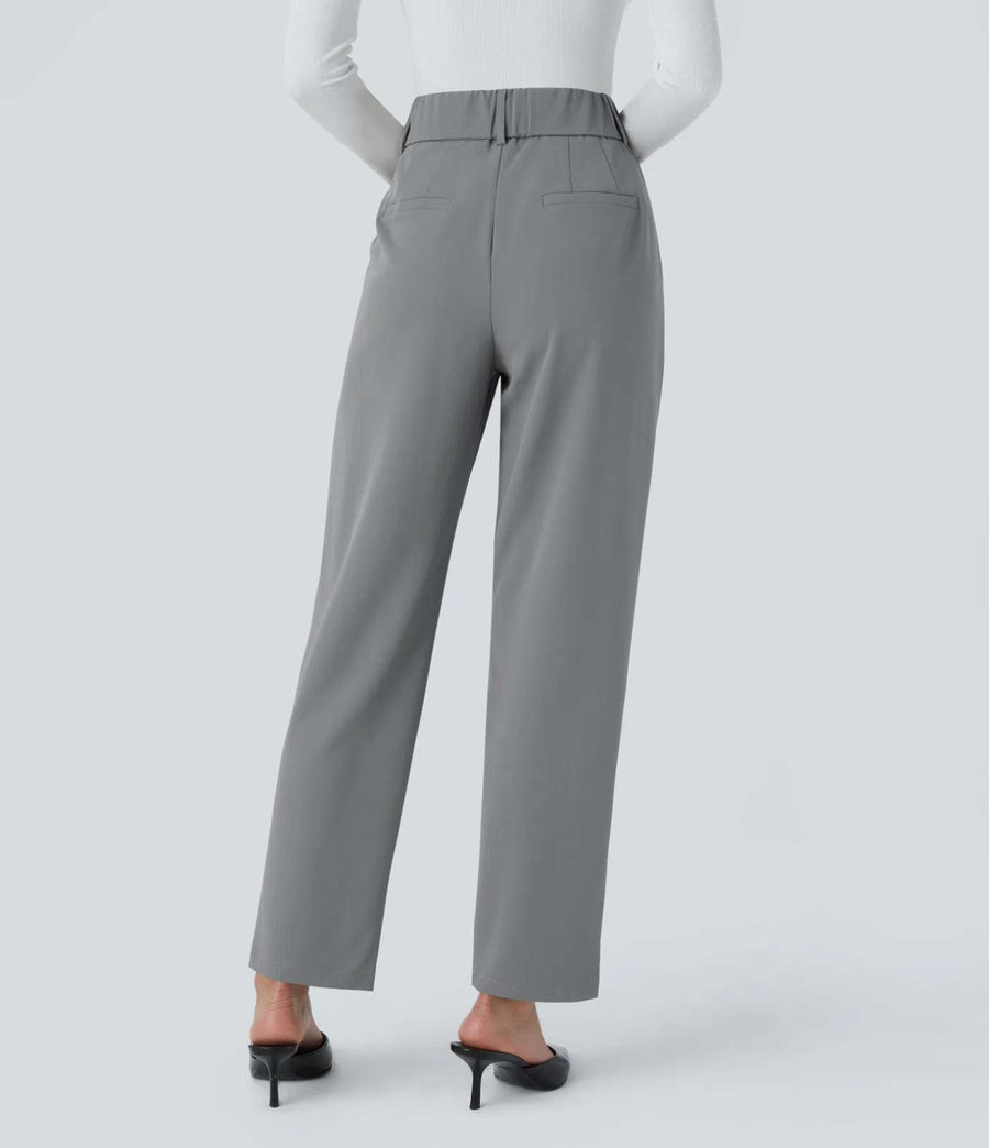 HALARA High Waisted Pocket Solid Work Tapered Pants Size S Reg