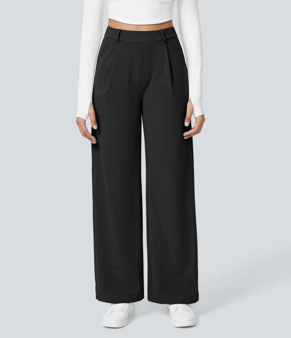 HALARA DayStretch High Waisted Pocket Straight Leg Work Pants Size M Petite