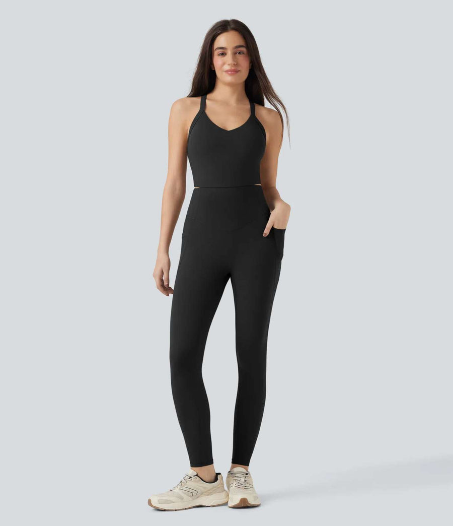 HALARA Tummy Control Training Jumpsuit with Pockets-Easy Peezy Edition Size M