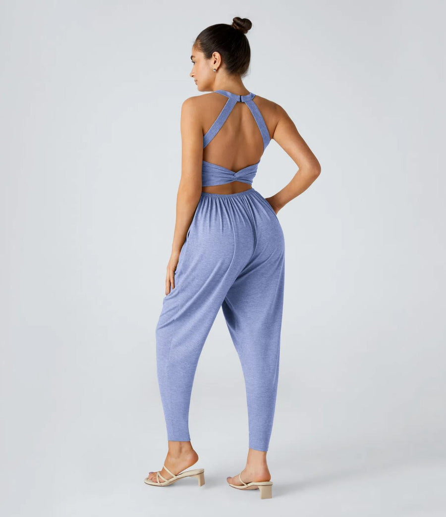 HALARA U Neck Pocket Harem Casual Jumpsuit-Easy Peezy Edition Size XL