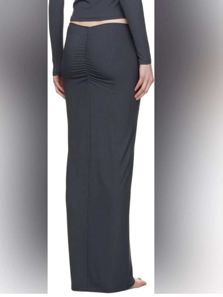 SKIMS NWT Soft Lounge Rib Skirt Graphite Grey Size XL
