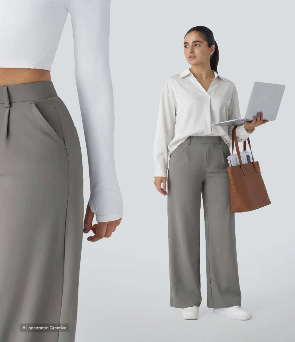 HALARA DayStretch High Waisted Pocket Straight Leg Work Pants Size XL