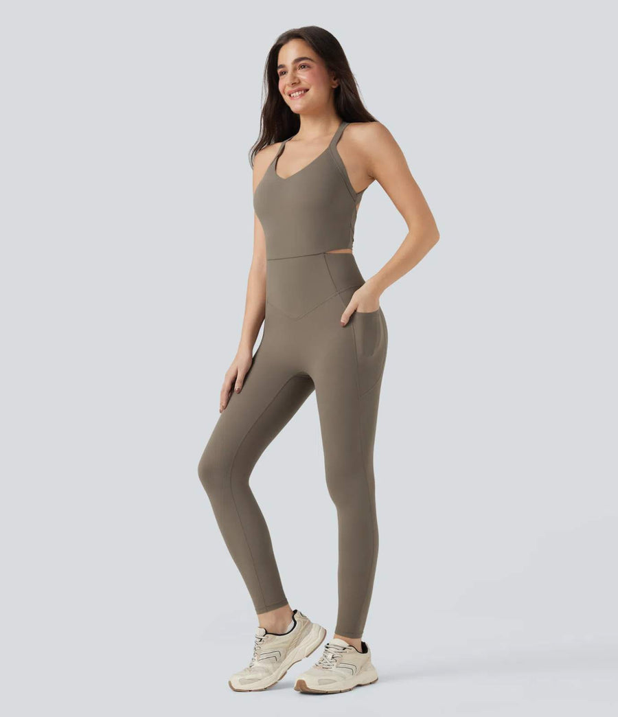 HALARA Tummy Control Training Jumpsuit with Pockets-Easy Peezy Edition Size M