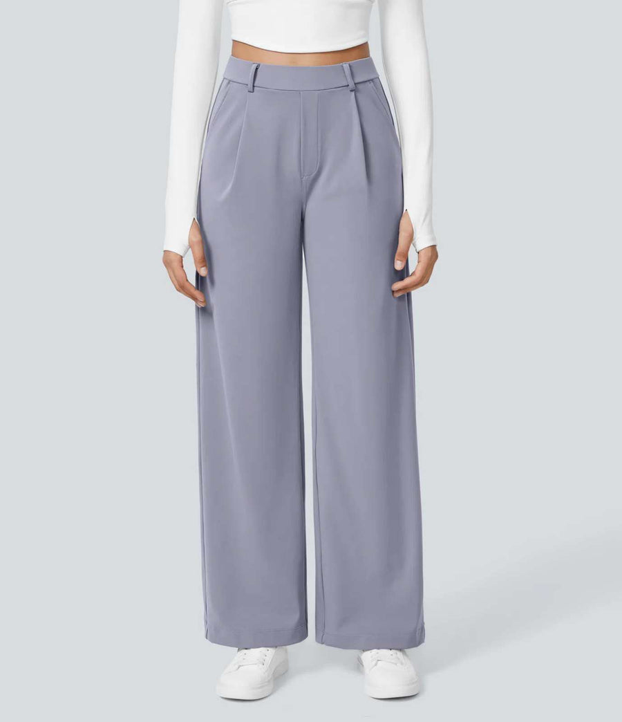 HALARA DayStretch High Waisted Pocket Straight Leg Work Pants Size M Petite