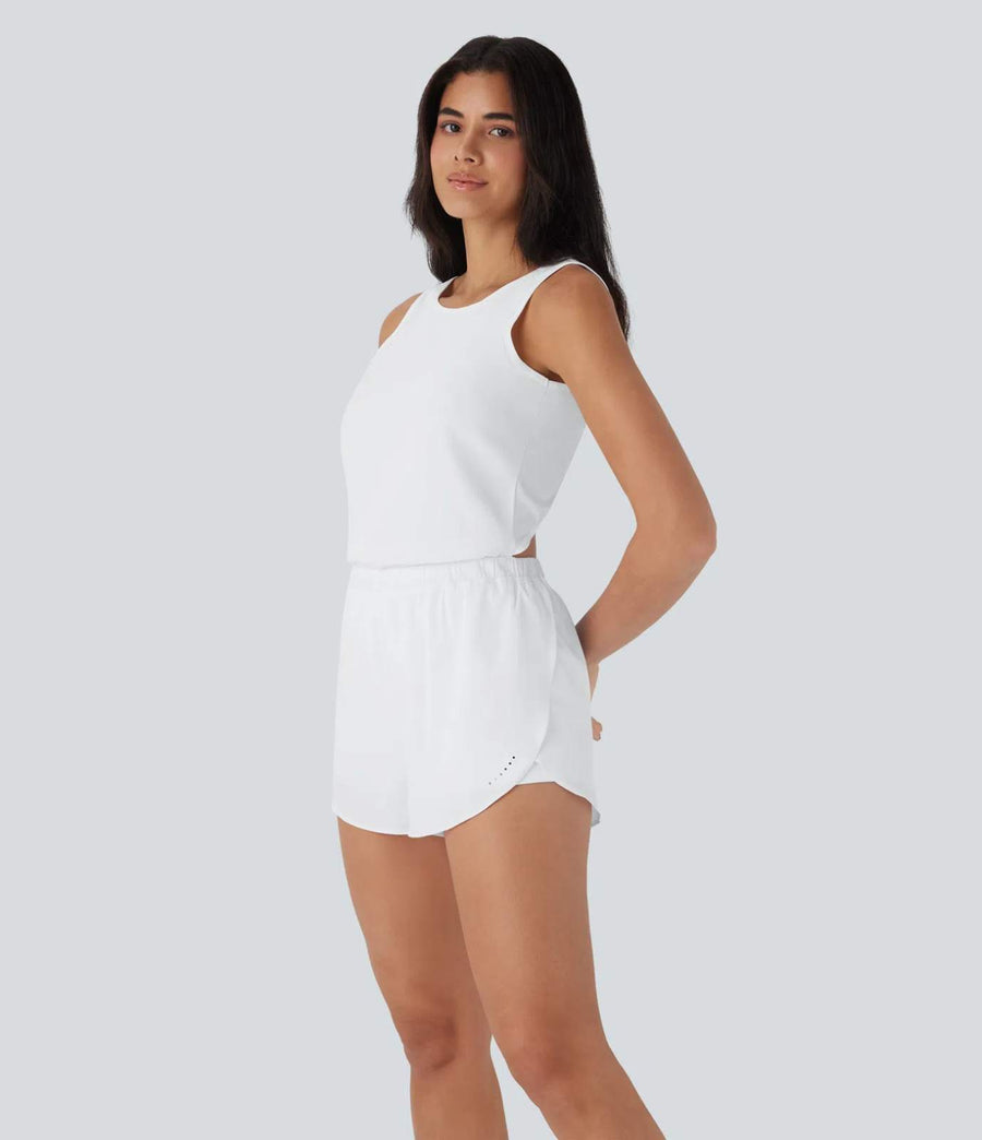 HALARA Reflective 2-in-1 Quick Dry Romper with Pockets-Easy Peezy-UPF50+ Size M