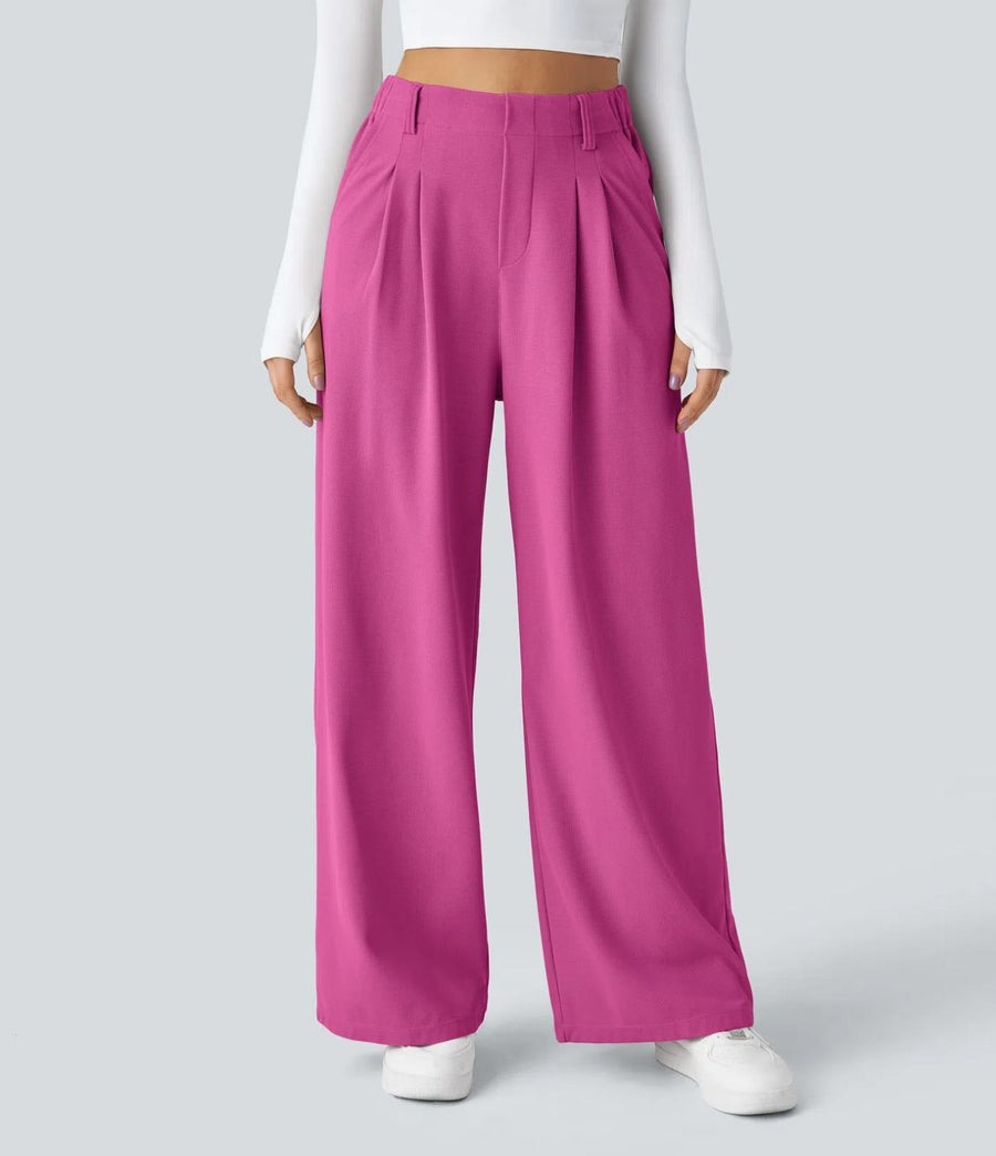 HALARA High Waisted Pocket Wide Leg Waffle Work Pants Size S
