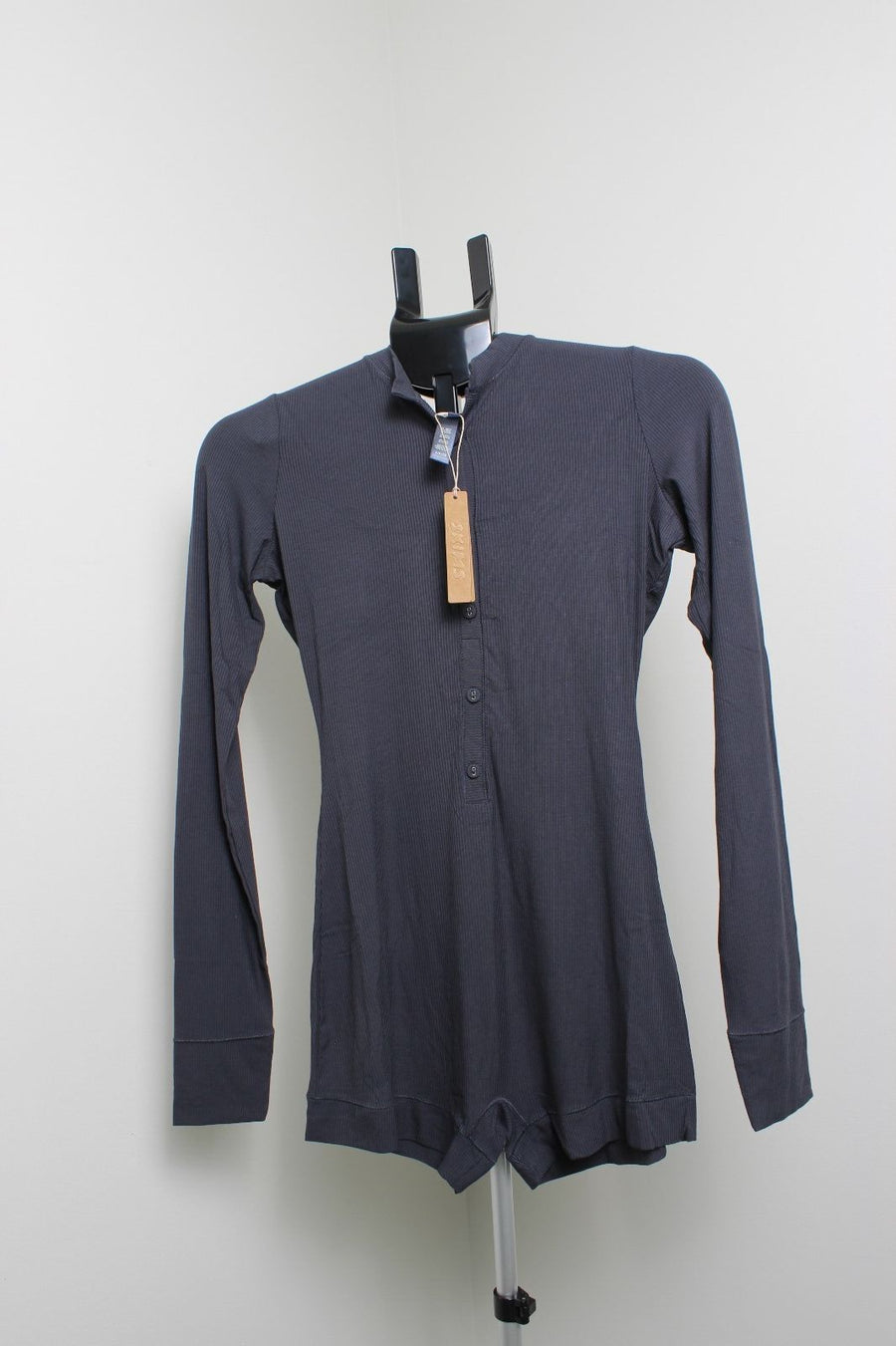SKIMS Soft Lounge Henley One Piece Graphite NWT Size Small